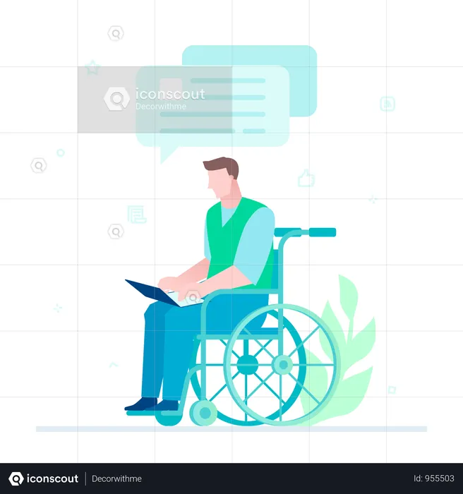 Disabled Worker Chatting  Illustration