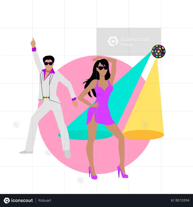 Disco and Electronic Dance Conceptual Banner  Illustration