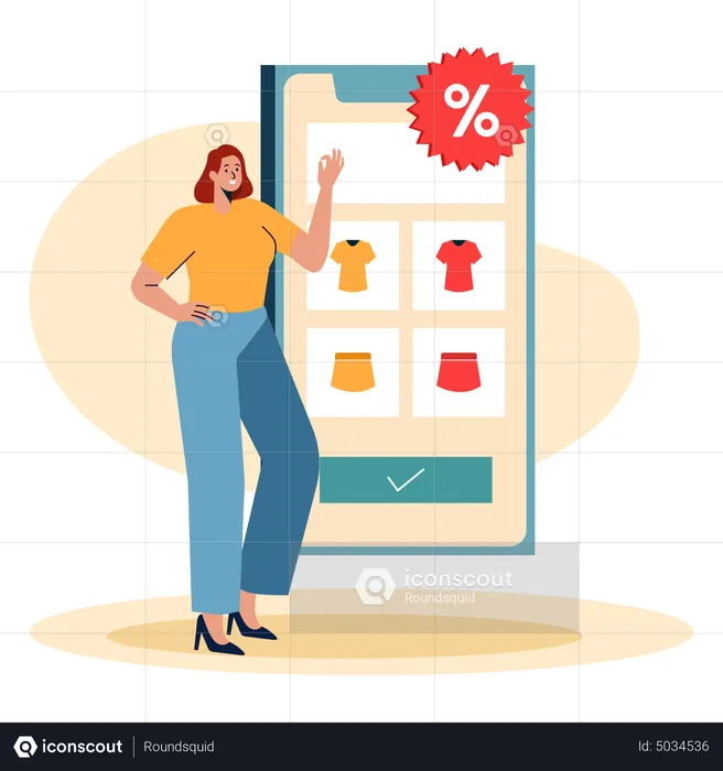 Discount In Online Store  Illustration