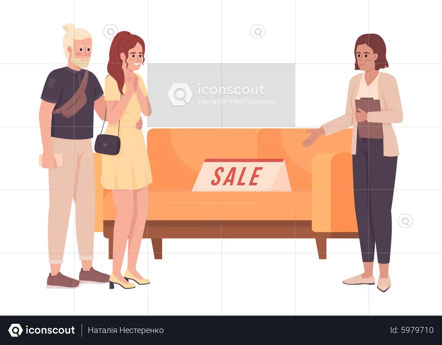 Discount on couch  Illustration