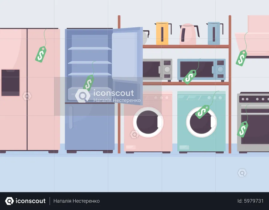 Discount on kitchen appliances  Illustration
