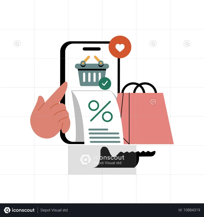 Discounted shopping cart  Illustration