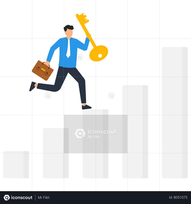 Discover the key of business  Illustration