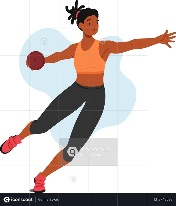 Discus Throwing Athlete Exhibits Precision And Strength  Illustration