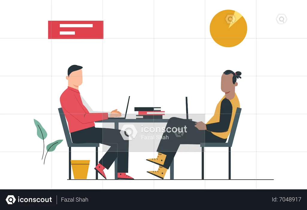 Discusión de negocios  Ilustración
