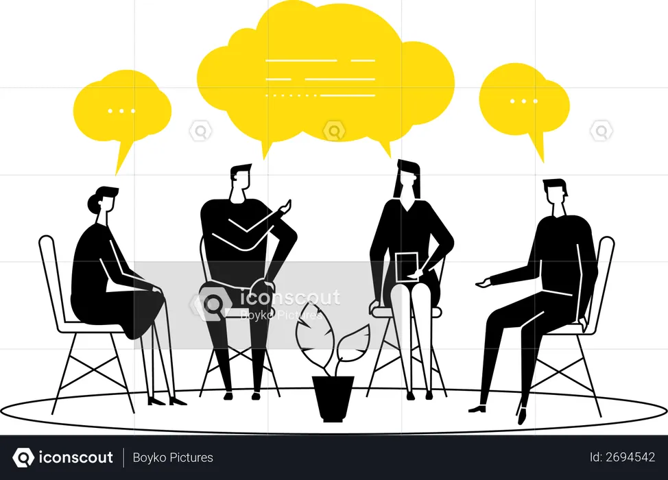 Discussion de groupe  Illustration