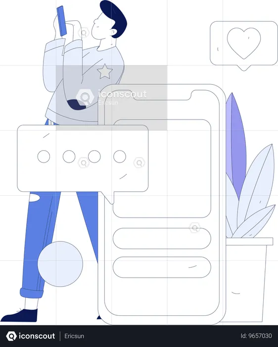 Discussion sur les réseaux sociaux  Illustration