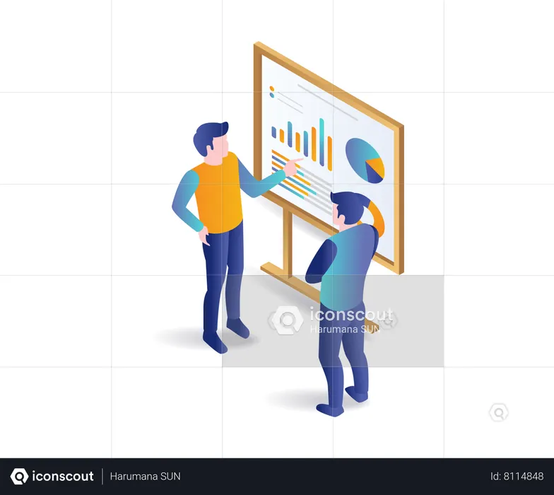 Discussion team develops an investment business  Illustration
