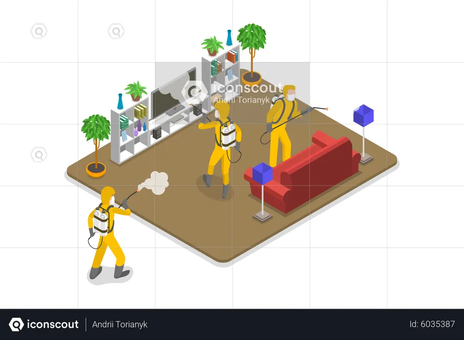 Disinfection and Cleaning Service  Illustration