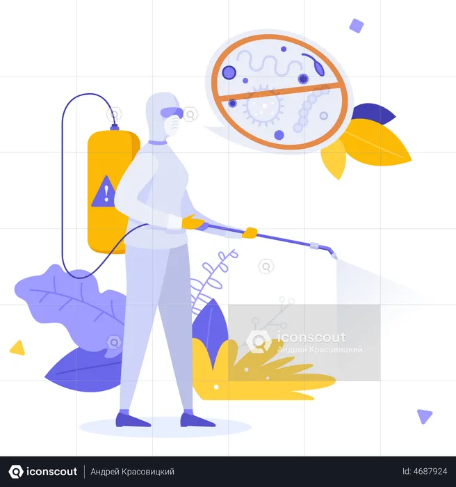 Disinfection Worker  Illustration