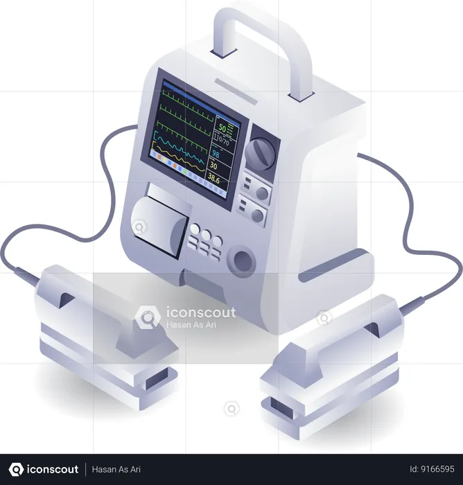 Desfibrilador de dispositivo médico  Ilustração