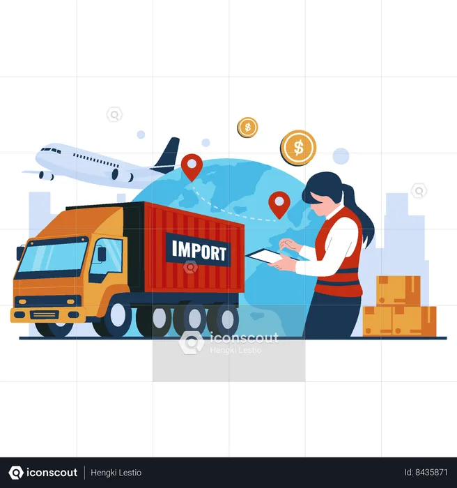 Distribution logistique mondiale  Illustration