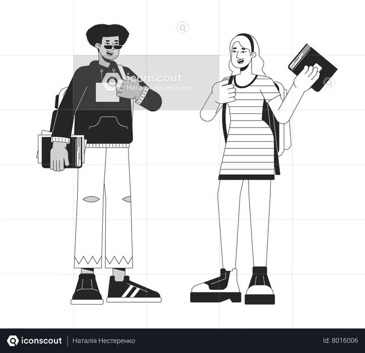 Diverse college students  Illustration