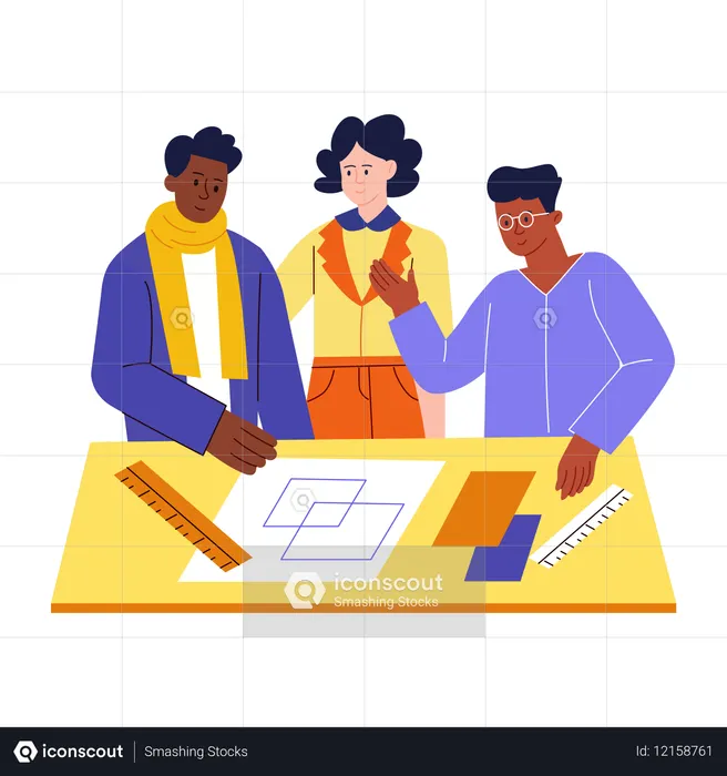Diverse people doing teamwork  Illustration