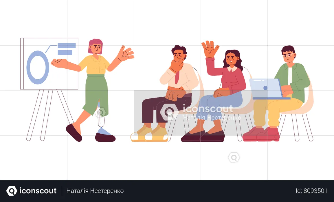 Diverse startup cartoon flat illustration  Illustration