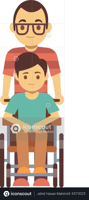 Diverse students in wheelchair  Illustration