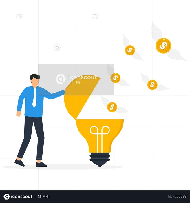 Dividend from investment and achieve financial freedom  Illustration