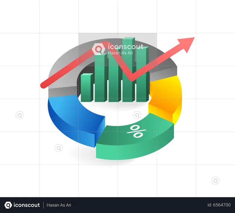 Dividing Target Business Bar Chart  Illustration