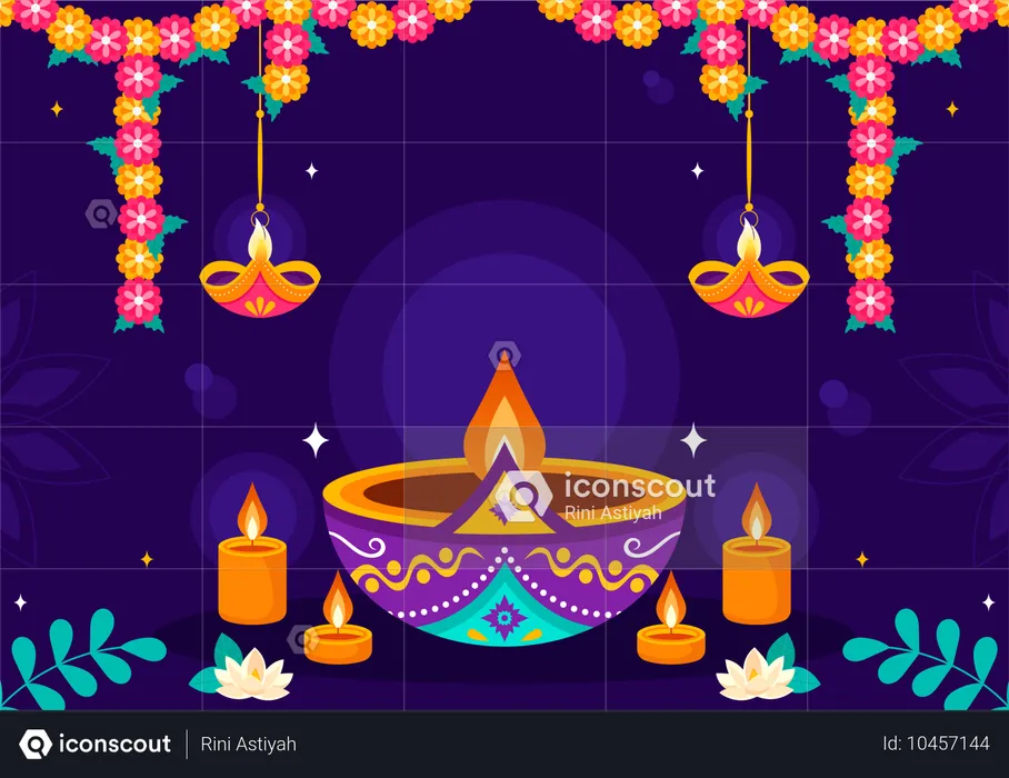 Festival das Luzes de Diwali  Ilustração