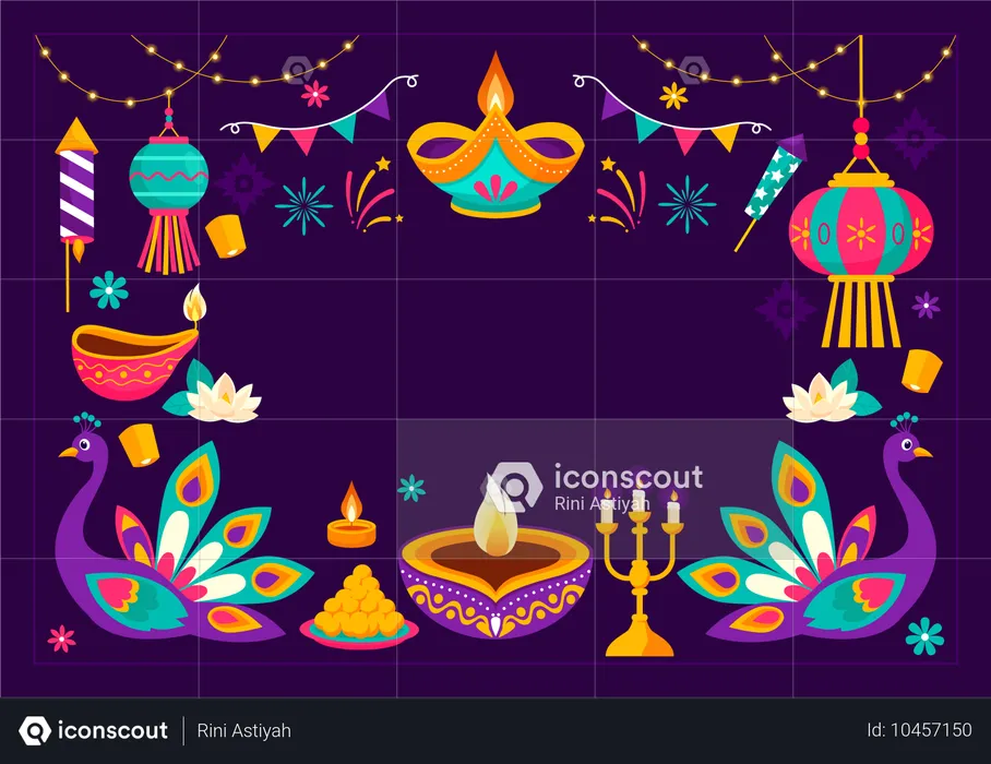 Festival das Luzes de Diwali  Ilustração