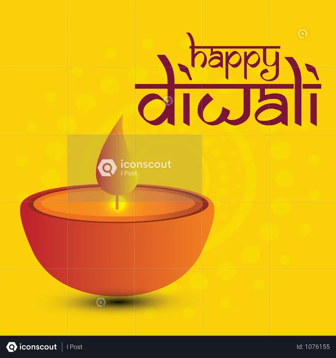 Diwali Festival Greeting Card With Beautiful Rangoli And Diya Background  Illustration