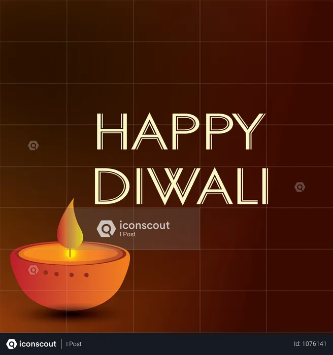 Diwali Festival Greeting Card With Beautiful Rangoli And Diya Background  Illustration