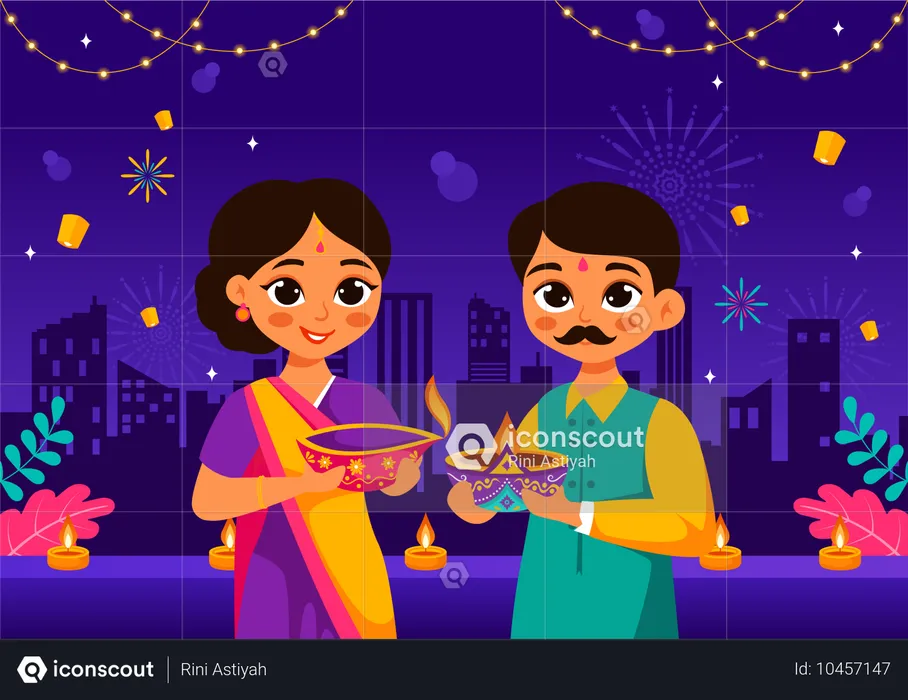 Diwali Festival of Lights  Illustration