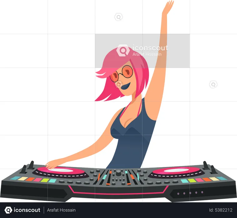 Dj girl  Illustration