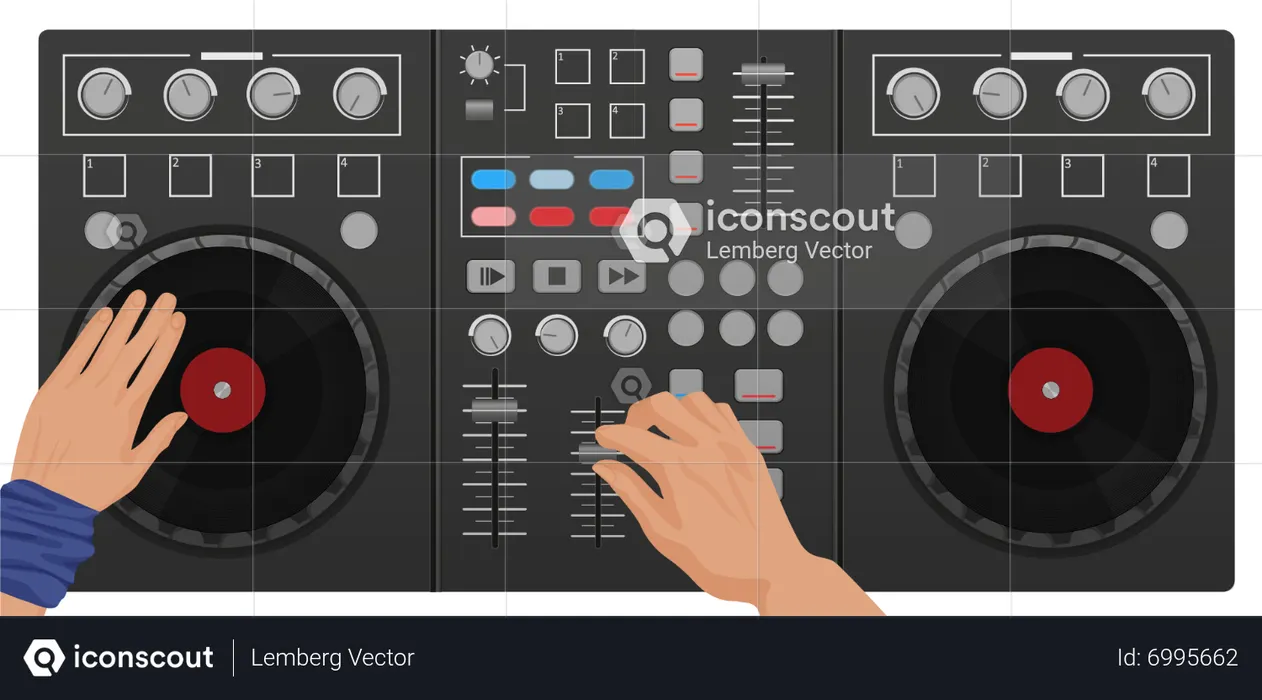 DJ mixing device  Illustration
