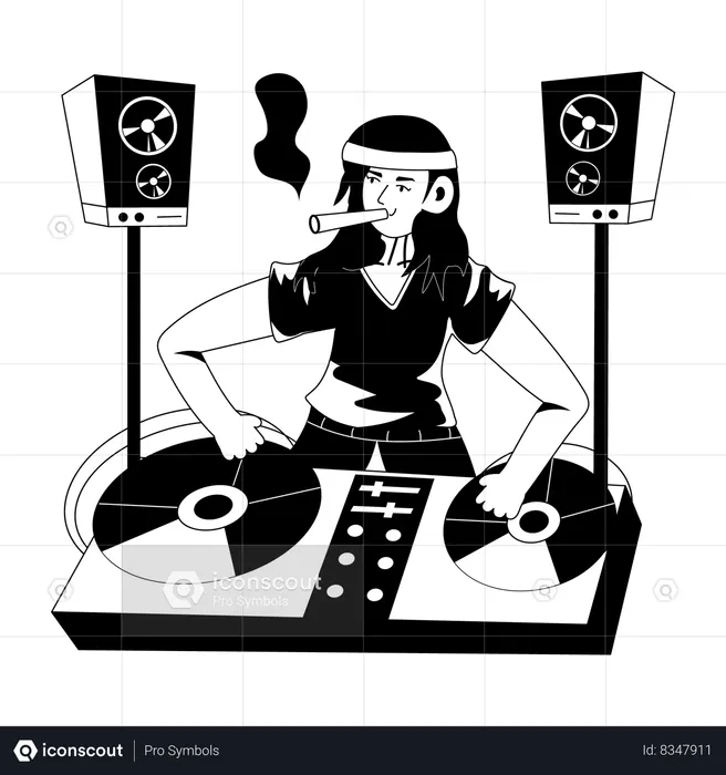 DJ Playing music  Illustration