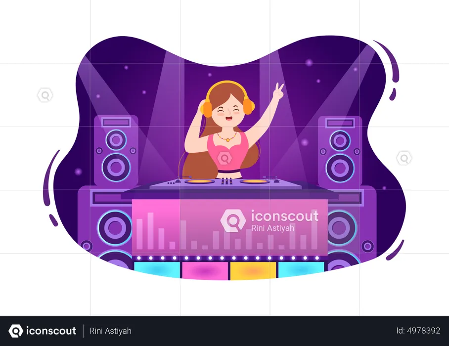 DJ spielt Musik  Illustration