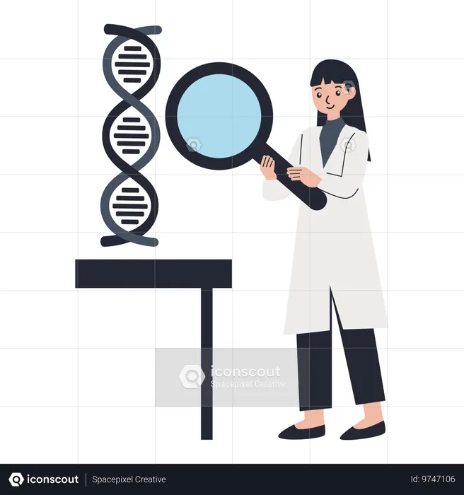 DNA Analysis carried out by doctor  Illustration