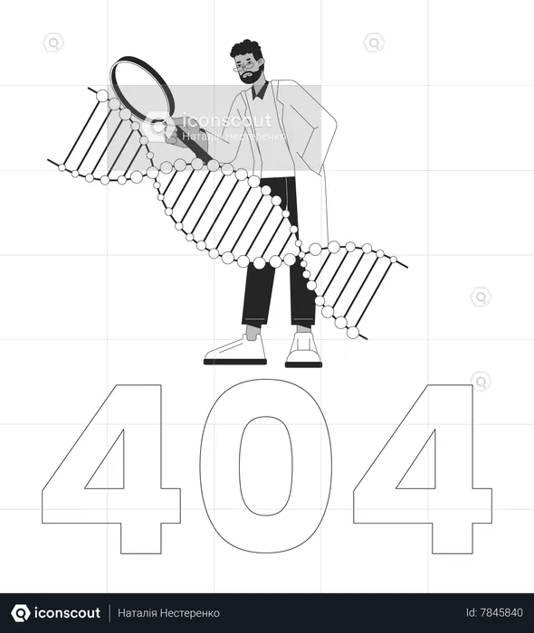 Dna research error 404  Illustration