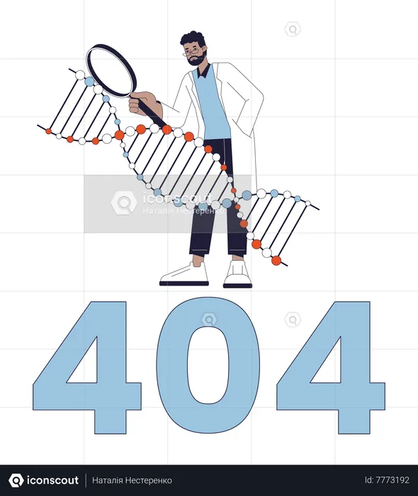 Dna research error 404  Illustration