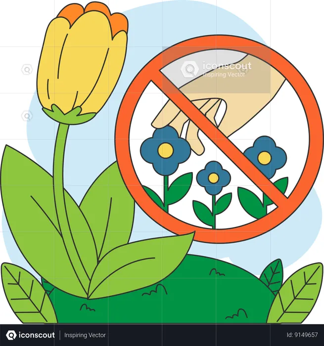Do not pluck flowers  Illustration