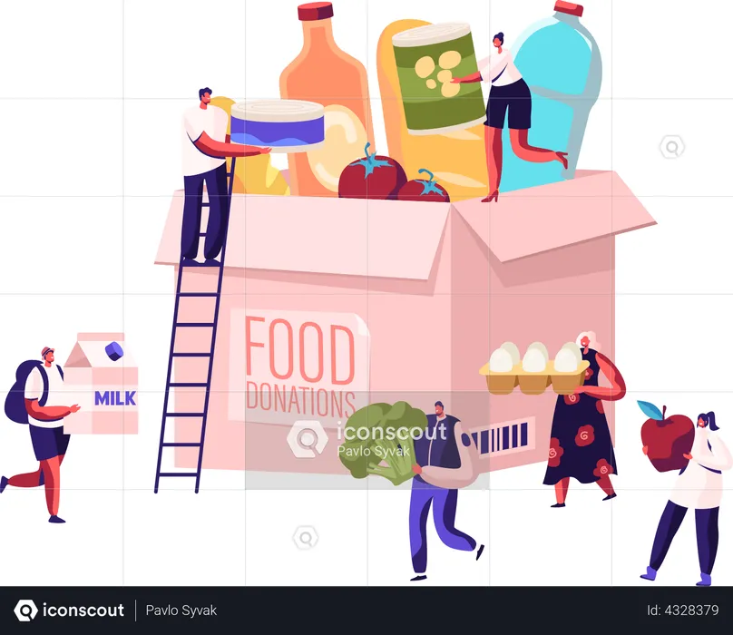 Doação de alimentos  Ilustração