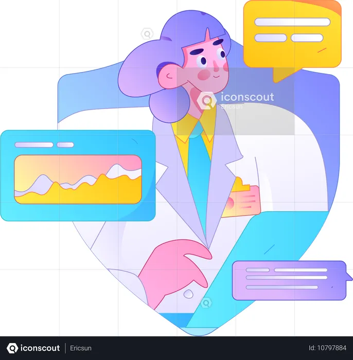 Doctor advancing for Health insurance  Illustration