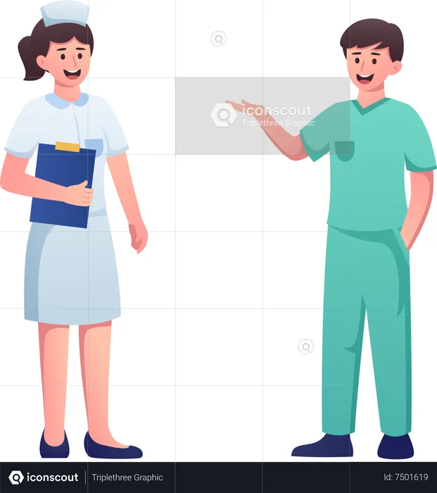 Doctor and Nurse  Illustration