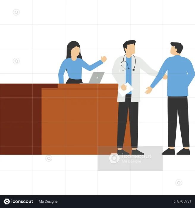 Doctor and nurse doing discussion  Illustration