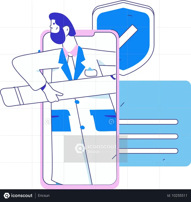 Doctor assistant working remotely  Illustration