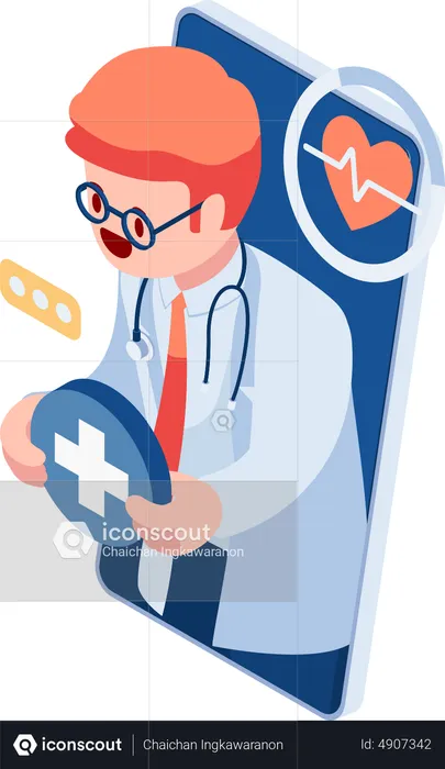Doctor Available for Instant Medical Consultation  Illustration