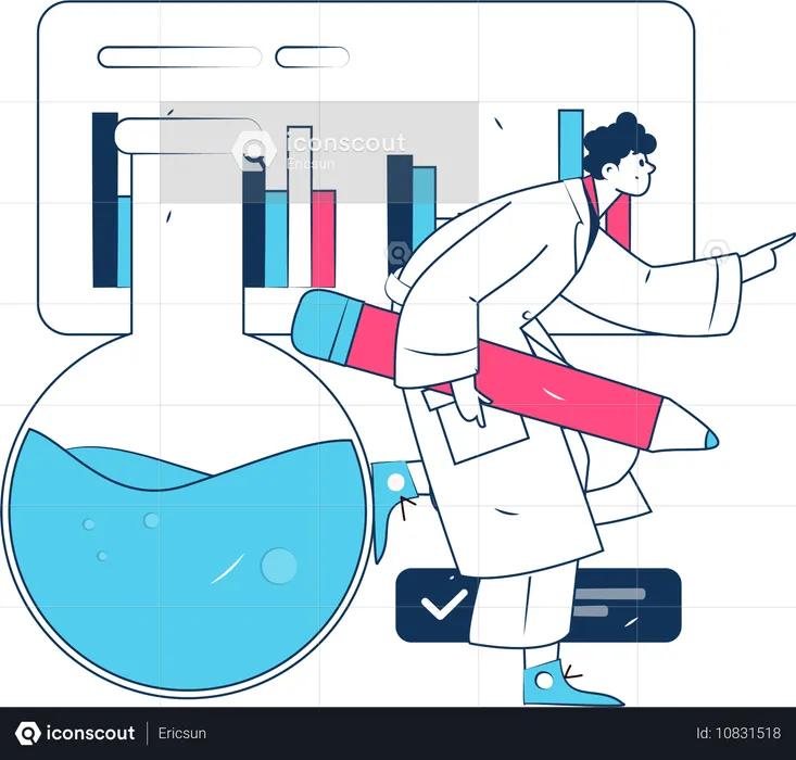 Doctor carries out lungs treatment  Illustration