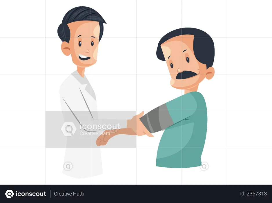 Doctor checking blood pressure  Illustration