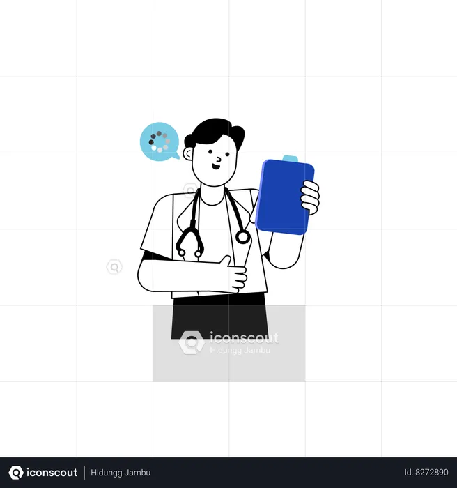 Doctor checking Medical Report  Illustration