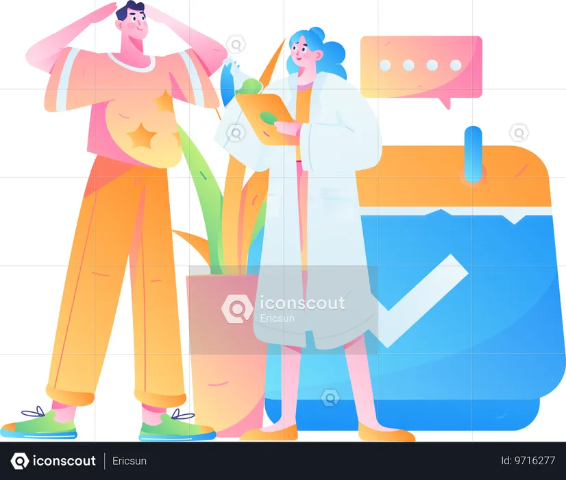 Doctor checking medical schedule  Illustration