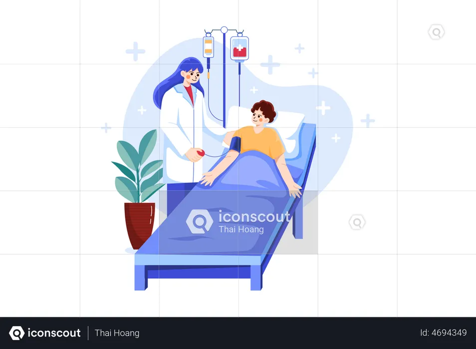 Doctor checking patient  Illustration