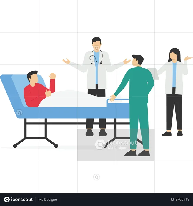 Doctor checking patient condition after surgery  Illustration