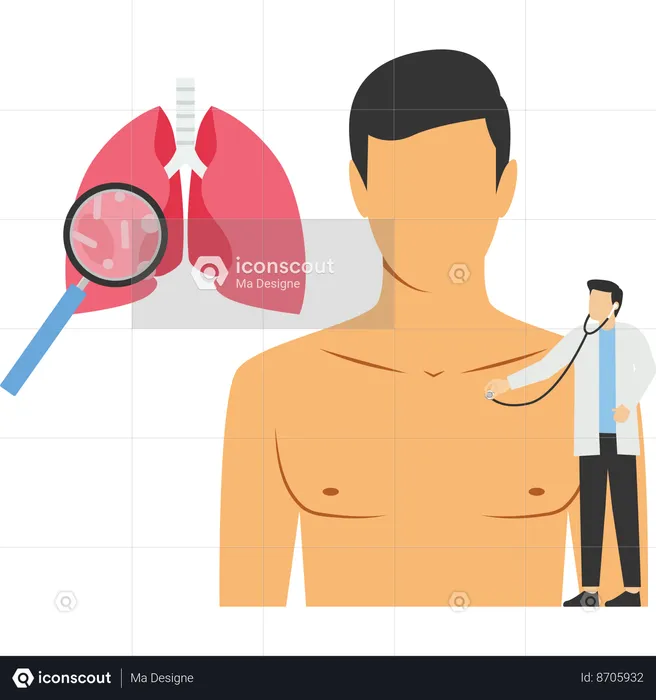 Doctor checking patient heartbeat  Illustration