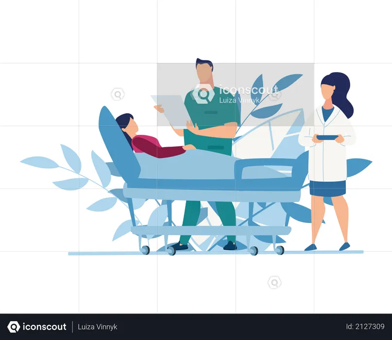 Doctor checking Patient Report  Illustration