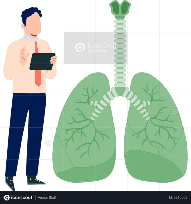 Doctor checking respiratory track  Illustration